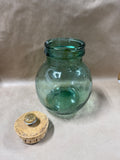 Green Viresa Jar With Cork Lid / 2 Available // PRICED INDIVIDUALLY