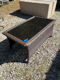 All Weather Wicker Coffee Table w/Smoked Glass Top