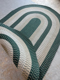 Oval Green Braided Rug, 8'x5'