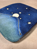 Studio Pottery Plate “Rising Moon Over North Carolina” By Steve Williams