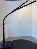 Dual Head Color Changing Adjustable LED Desk Lamp with USB & Magnetic Phone Charging Pad (WORKS)