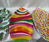 Set Of 4 Surfboard Shaped Serving Platters