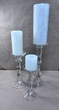Heavy Glass Candle Holders (3)