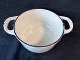 Crofton 2 Qt (2L) Cast Iron Mini Dutch Oven White With Lid