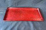 Red Rectangular Lacquer-ware Crackled Design Tray
