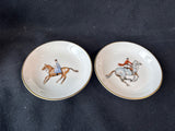 Royal Worcester Fox Hunt Pattern Cigarette Box Smoke Lot 3 PCs