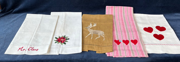 Lot Of 5 Holiday Kitchen Towels