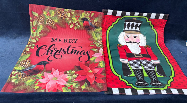 (A)Pair Of Christmas Garden Flags