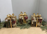 Four Piece Christmas Table Centerpiece // Presents And Garland