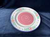 Jennifer Moore Hand Painter Floral Platter Pink Blue Made in Italy