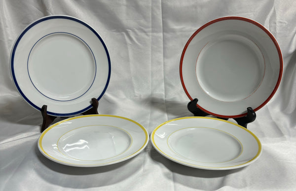 4pc Set Of Williams Sonoma Brasserie Porcelain Plates 9” (Various