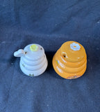 Lot Of 2 Small Honey Pots W/ Wooden Dipper