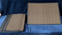 Set Of 4 Bamboo Mats With Black Border