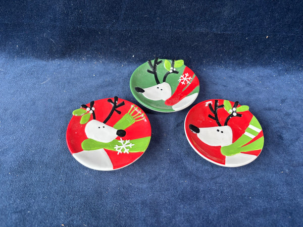 Set Of 3 Bella Casa Small Christmas Dishes