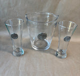 3-Piece Monogrammed Glass Barware Set – Ice Bucket & 2 Glasses