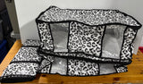 Set Of 3 White/Black Leopard Print Under The Bed Storage
