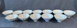 Set Of 12 Blue/White Porcelain Rive Bowls