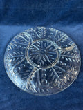 Clear Glass Folage Design Relish Platter