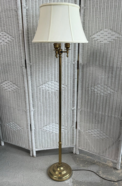 Vintage Brass 3-Candlestick Floor Lamp (WORKS)