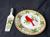 Andrea by Sadek Williamsburg Cardinal Cake Plate and Cake Server Set Of 2