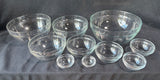 Set Of 10 France and Clear Glass Nesting Mixing Bowls