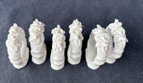 Set Of 6 Porcelain Dresden Floral Napkin Rings (B)