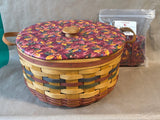 Longaberger 1995 Shades Of Autumn Basket Of Plenty Basket W/Liner And Protector (DD)