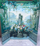 Chelsea House Large Hand Painted Oil On Canvas 3-Panel Screen / Garden of Larmida
