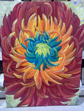 Extra Large “Wild Chrysanthemum” Painting by Local Artist, Ginger Olansen; Signed