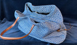 Street Level Tote Bag Blue White Brown Carryall Woven Boho Western Aztec
