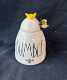 Rae Dunn Bumble Ceramic Honey Pot W/ Wooden Dipper