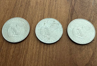 C- Set of 3 Eisenhower Dollar Coins, 1971, 1972