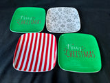 Set Of 7 Christmas Melamine Appetizer Plates *Read Description*