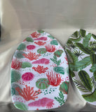 Set Of 4 Surfboard Shaped Serving Platters