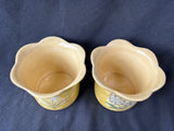 Pair of Hand-Painted Floral Pottery Cachepots / Planters