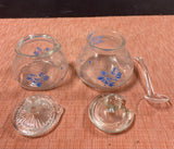 Pfaltzgraff “Yorktowne” Clear Glass Creamer Pitcher And Sugar Bowl Set