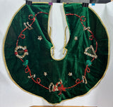 Green Velvet Embellished Tree Skirt