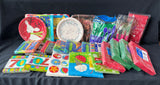 Mixed Disposable Partyware Lot – Plates Napkins Utensils