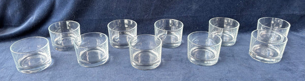 Set Of 10 Glass Tea Light Candle Holders