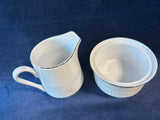 Gibson Black Tie Sugar Bowl And Creamer