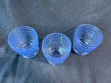 Set Of 3 Villeroy & Boch Boston Blue Double Old-Fashioned Rocks Glasses Diamond