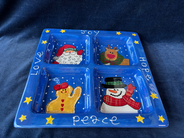 Christmas Serving Appetizer Platter 4 Parts