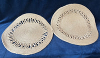 Set of 4 Round Tan Placemats