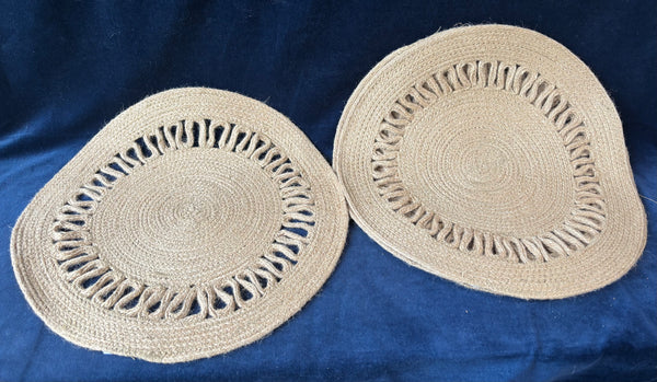 Set of 4 Round Tan Placemats