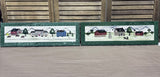 Pair of Folk Art Stenciled Farm Town Panels