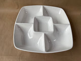 Threshold White Porcelain Square 5-Compartment Serving Dish