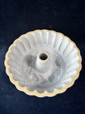 Williams Sonoma White Glazed Acorns & Leaves Stoneware Cranberry Mold Autumn