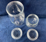 Lot Of 3 Assorted Glass Jars