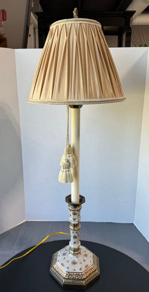 Concord Simone Floral Bronze & Crackled Porcelain Buffet Lamp (WORKS)
