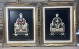Asian Emperor & Empress Relief Art Pair